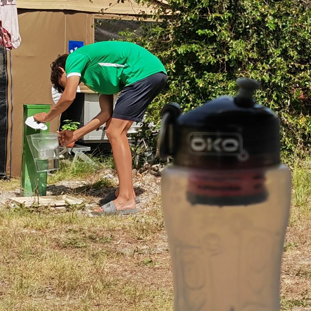 Test en conditions réelles de la gourde ÖKO sur un bivouac au salon du tout terrain.