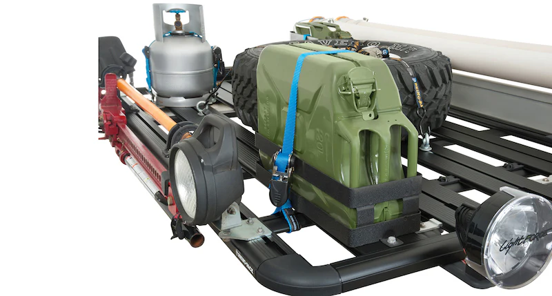 Support jerrican Rhino-Rack pour stockage eau et carburant en overlanding
