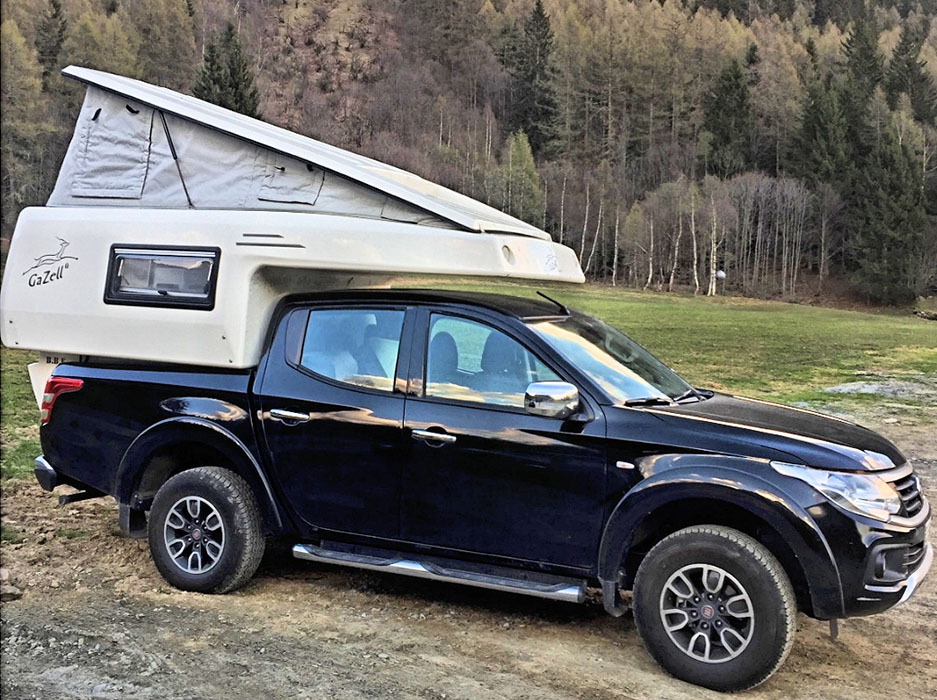 Cellule Gazell montée sur Fiat Fullback pour voyage 4x4