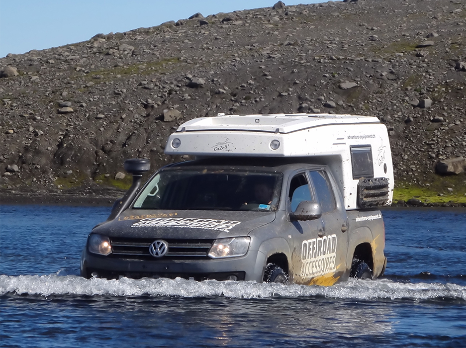 Cellule Gazell installée sur Volkswagen Amarok pour voyage 4x4 et overlanding