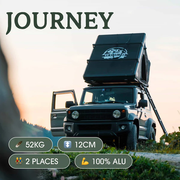 Tente de toit Go Overland Journey ultra fine sur véhicule 4x4 pour overlanding