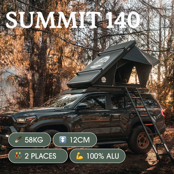Tente de toit Go Overland Summit 140 sur 4x4 en bivouac au Provence Overland Festival